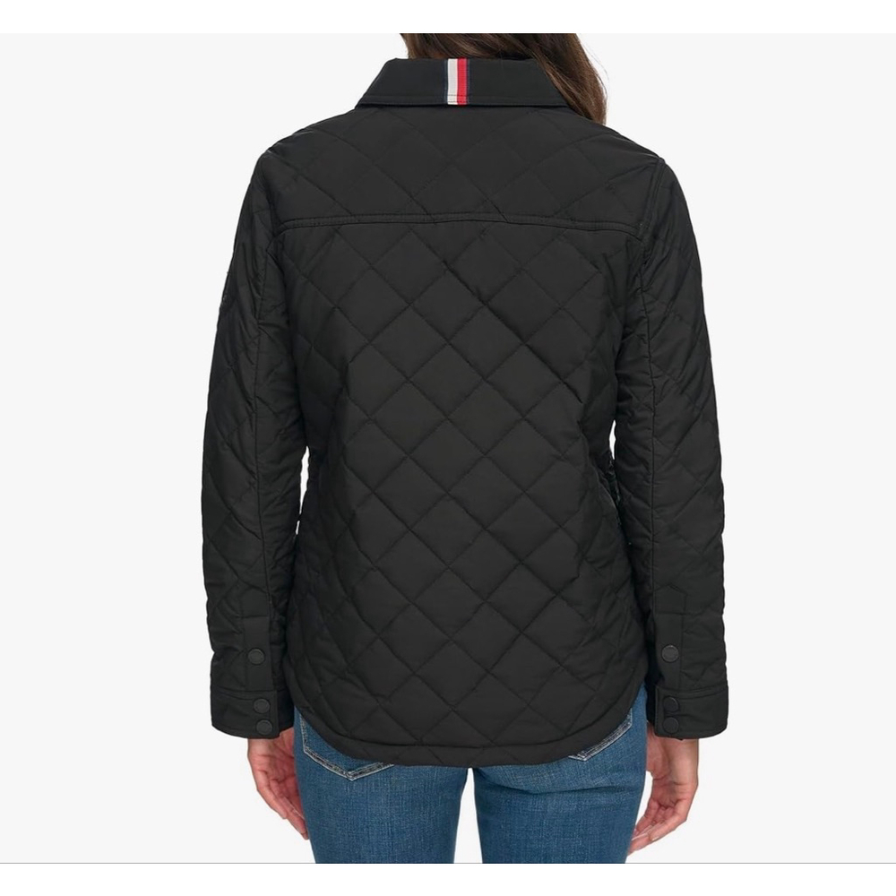 NWT Women's Tommy Hilfiger Quilted Shacket L Black - Picture 5 of 14